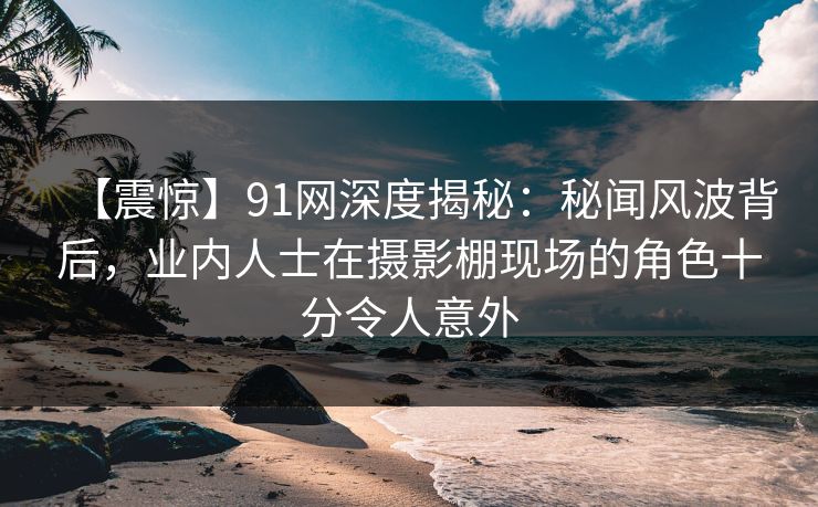 【震惊】91网深度揭秘：秘闻风波背后，业内人士在摄影棚现场的角色十分令人意外