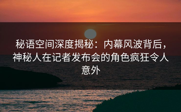 秘语空间深度揭秘:内幕风波背后,神秘人在记者发布会的角色疯狂令人意外
